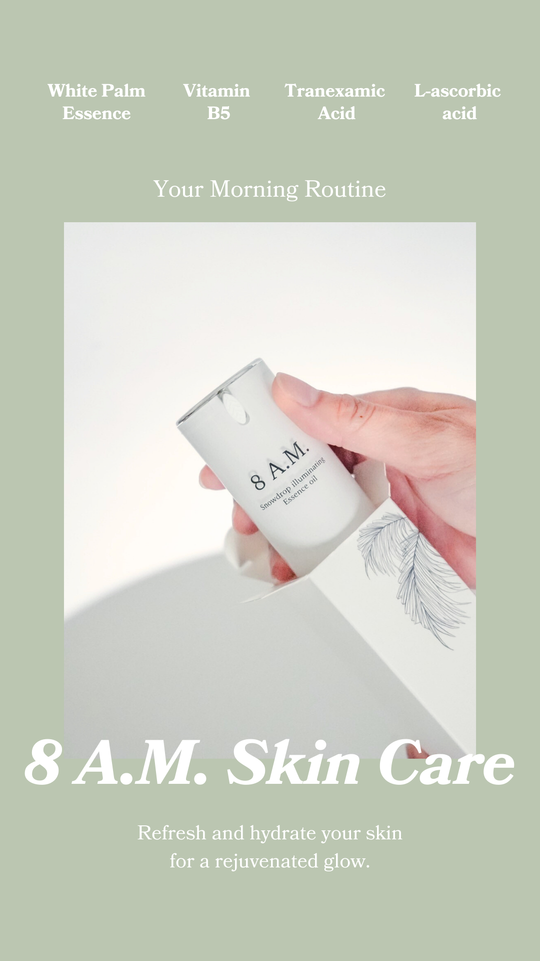 Good for sensitive skin. Made in Taiwan. Snowdrop illuminating Essence oil