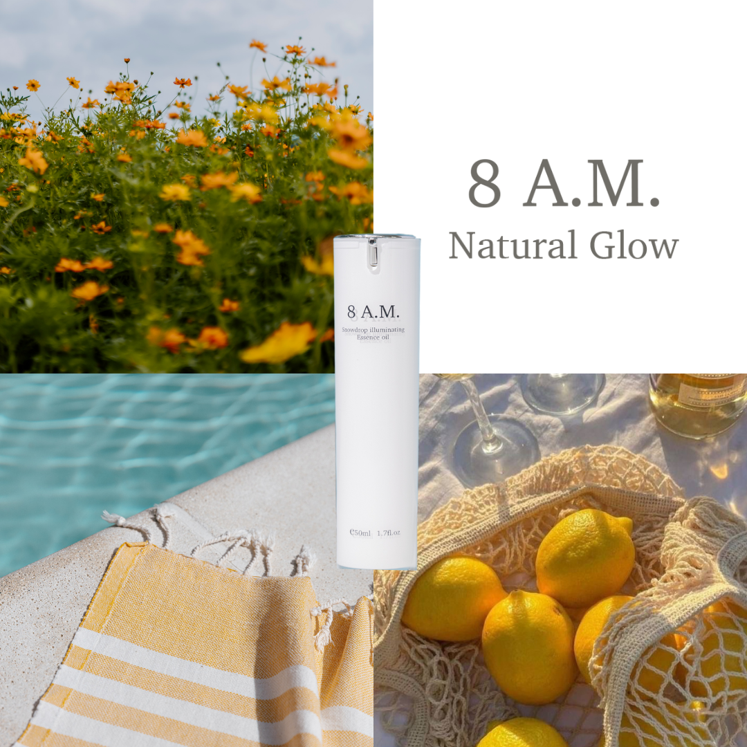 Good for sensitive skin.  Made in Taiwan. Snowdrop illuminating Essence oil